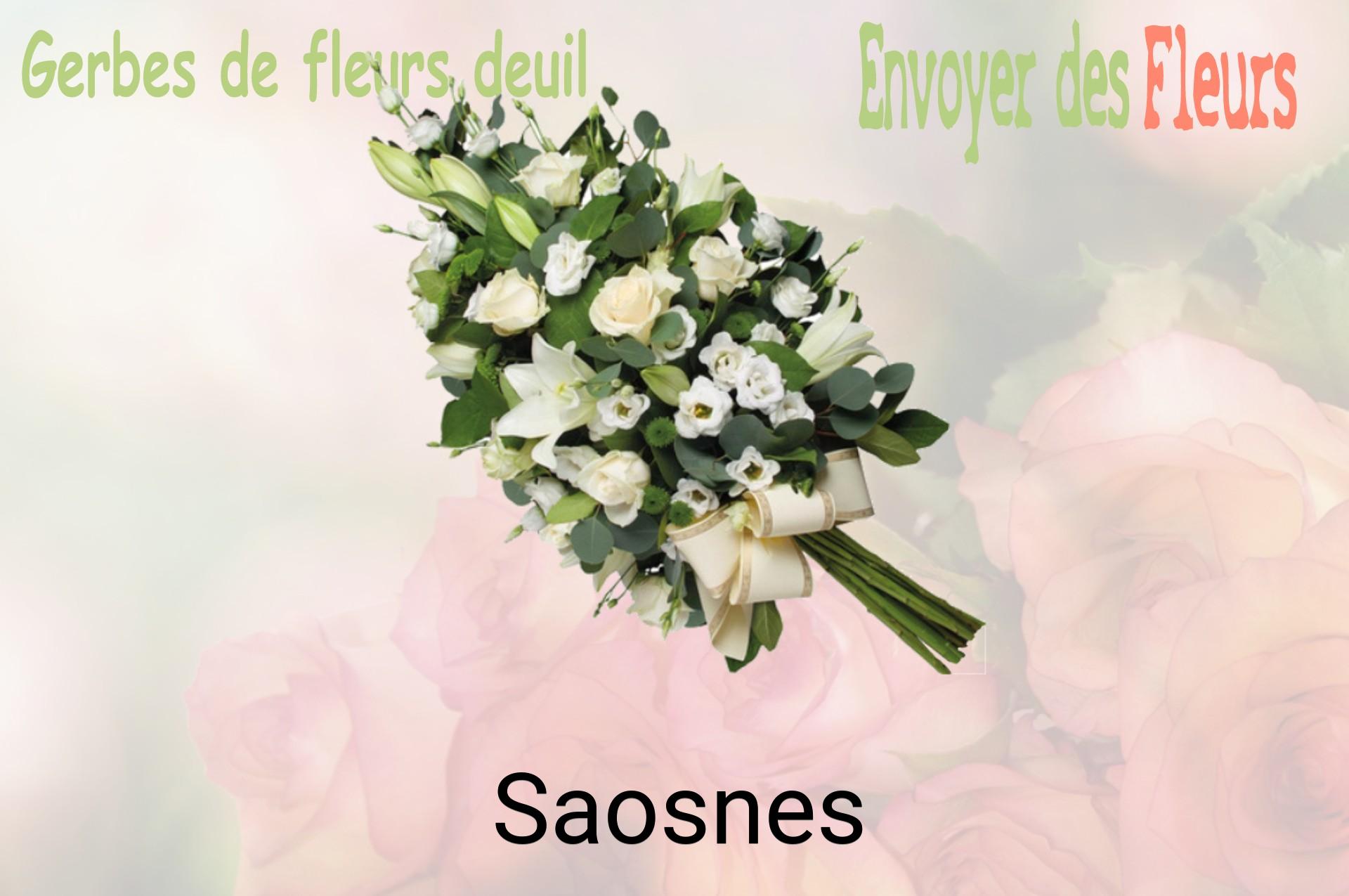 Gerbe de fleurs de deuil livrée à Saosnes